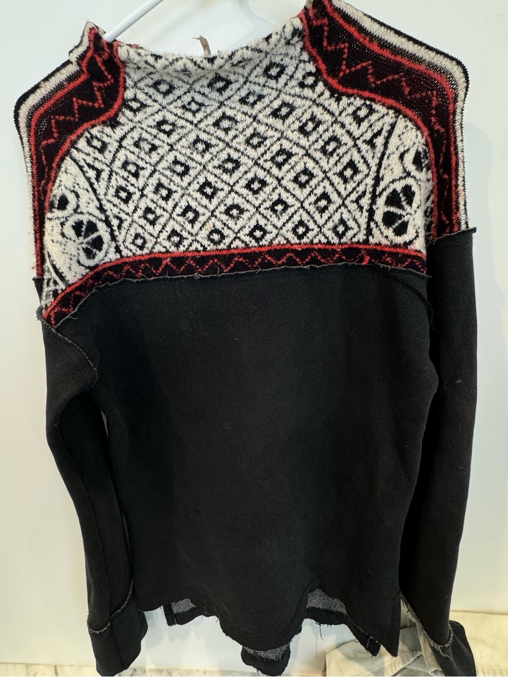 Free People Snow Bunny Pullover with Nordic Yolk Women's Size Small